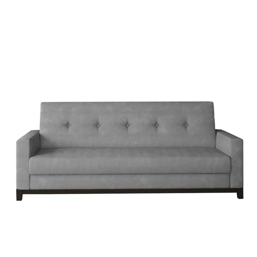 Wohnen Betten|Sofas<Chenille Klappsofa in Hellgrau - Abagail