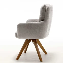 Wohnen Stühle<Chenille Tischsessel in Taupe - Fiorello (2er Set)