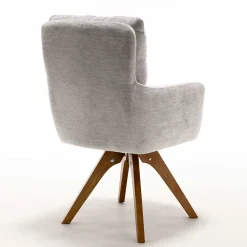 Wohnen Stühle<Chenille Tischsessel in Taupe - Fiorello (2er Set)