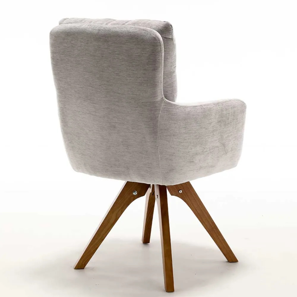 Wohnen Stühle<Chenille Tischsessel in Taupe - Fiorello (2er Set)