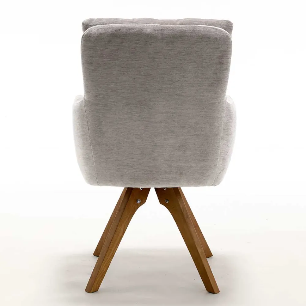 Wohnen Stühle<Chenille Tischsessel in Taupe - Fiorello (2er Set)