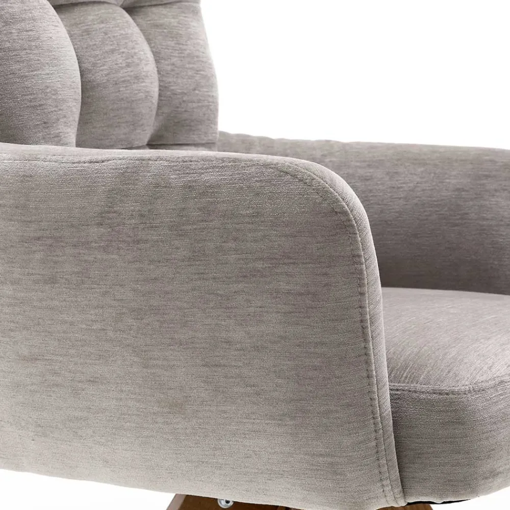 Wohnen Stühle<Chenille Tischsessel in Taupe - Fiorello (2er Set)