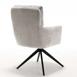 Wohnen Stühle<Chenille Tischsessel in Taupe - Vatros (2er Set)