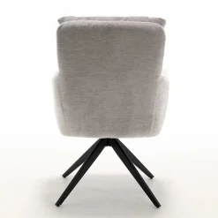 Wohnen Stühle<Chenille Tischsessel in Taupe - Vatros (2er Set)