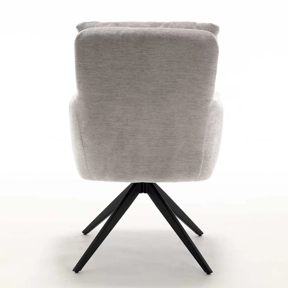 Wohnen Stühle<Chenille Tischsessel in Taupe - Vatros (2er Set)