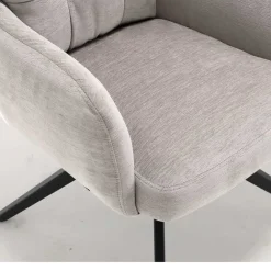 Wohnen Stühle<Chenille Tischsessel in Taupe - Vatros (2er Set)