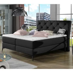 Wohnen Betten<Chesterfield Komplettbett in Schwarz - Silvaria