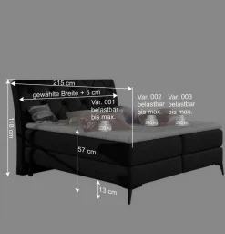 Wohnen Betten<Chesterfield Komplettbett in Schwarz - Silvaria
