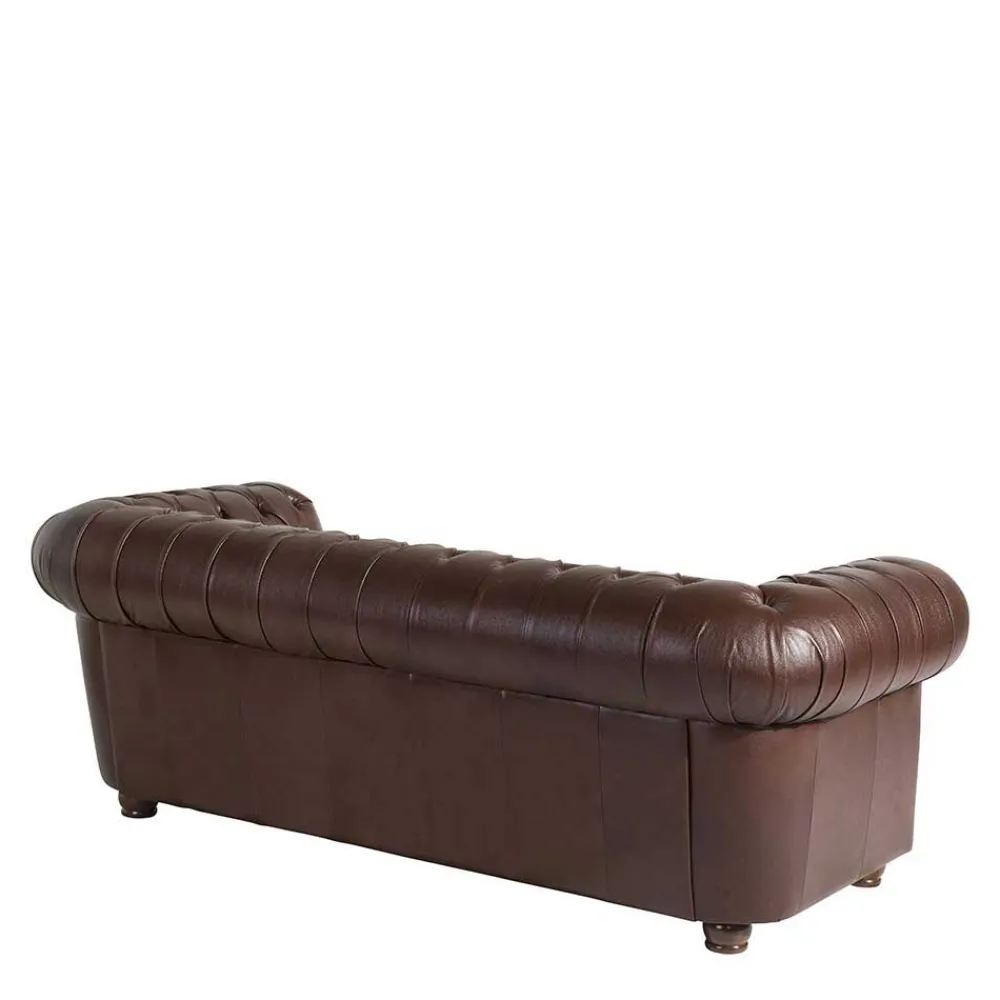 Wohnen Sitzgruppe<Chesterfield Ledergarnitur in Braun - Cementa (dreiteilig)