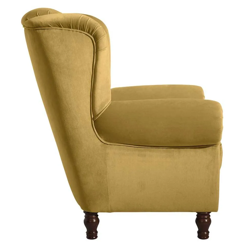 Wohnen Sessel<Chesterfield Ohrenbackensessel aus Samtvelours - Gregg