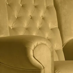 Wohnen Sessel<Chesterfield Ohrenbackensessel aus Samtvelours - Gregg