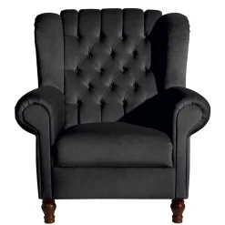 Wohnen Sessel<Chesterfield Ohrenbackensessel in Schwarz - Narissa