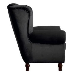 Wohnen Sessel<Chesterfield Ohrenbackensessel in Schwarz - Narissa
