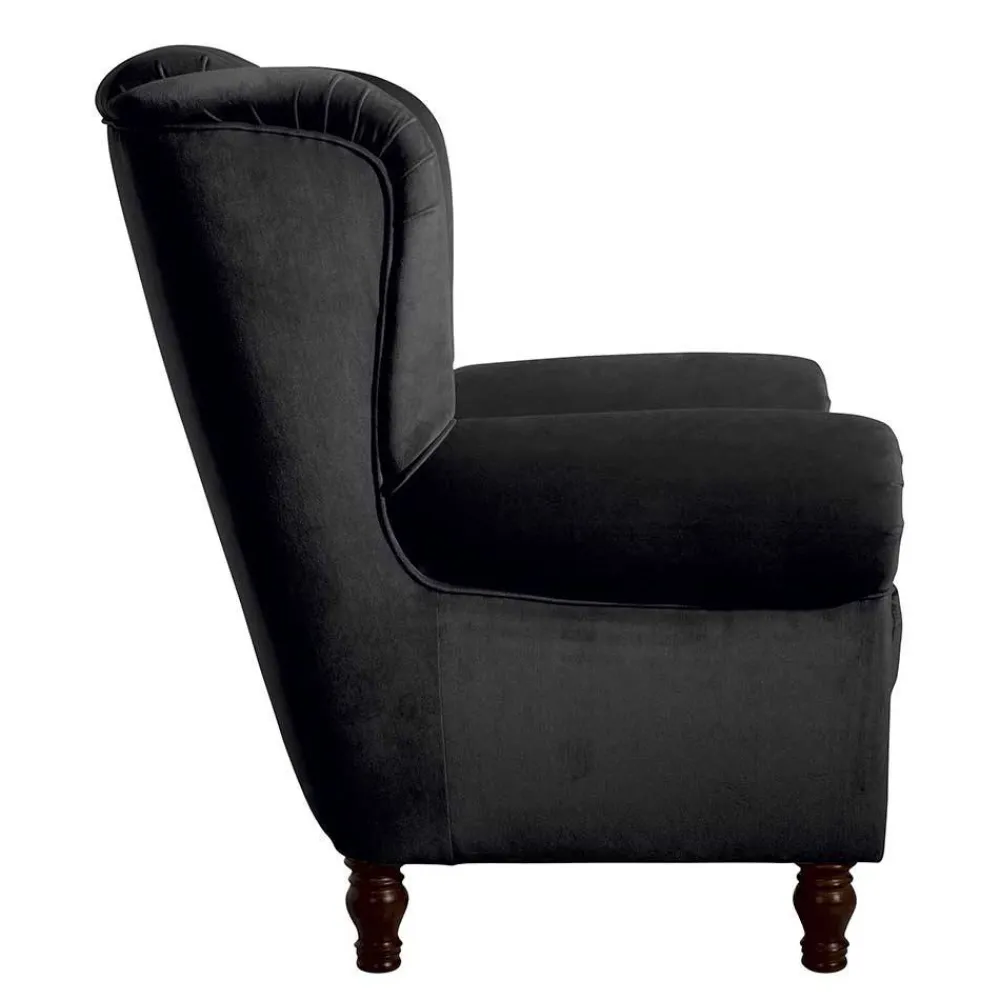 Wohnen Sessel<Chesterfield Ohrenbackensessel in Schwarz - Narissa