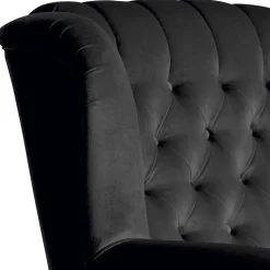 Wohnen Sessel<Chesterfield Ohrenbackensessel in Schwarz - Narissa