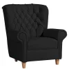 Wohnen Sessel<Chesterfield Polstersessel in Schwarz Kunstleder - Centurion