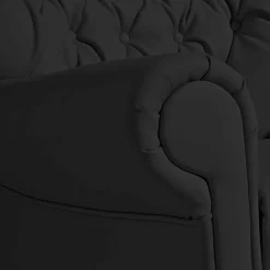 Wohnen Sessel<Chesterfield Polstersessel in Schwarz Kunstleder - Centurion