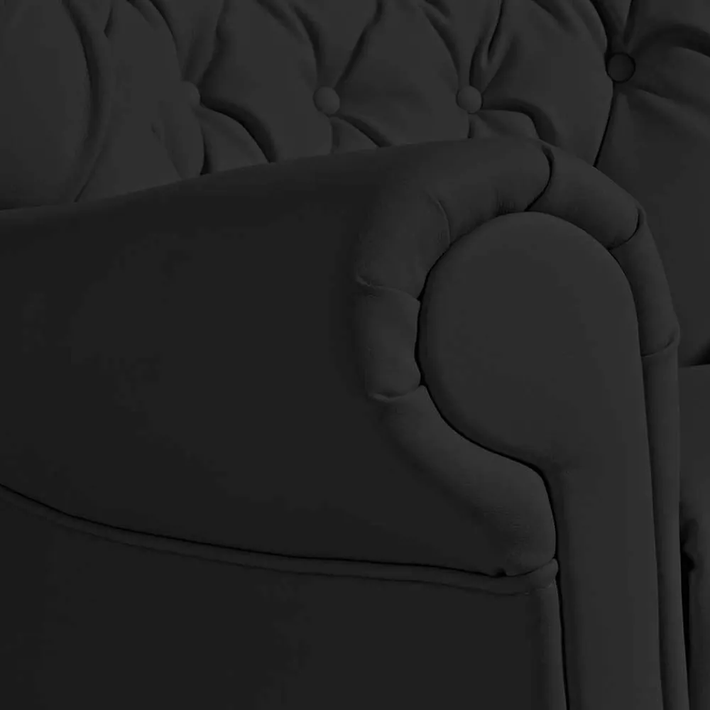 Wohnen Sessel<Chesterfield Polstersessel in Schwarz Kunstleder - Centurion