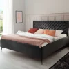 Wohnen Betten<Chesterfield Samtbett in Anthrazit - Satos