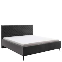Wohnen Betten<Chesterfield Samtbett in Anthrazit - Satos