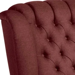 Wohnen Sessel<Chesterfield Sessel in Rot und Nussbaum - Giaz