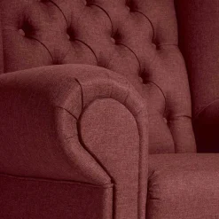 Wohnen Sessel<Chesterfield Sessel in Rot und Nussbaum - Giaz