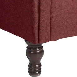 Wohnen Sessel<Chesterfield Sessel in Rot und Nussbaum - Giaz