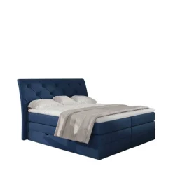 Wohnen Betten<Chesterfield Stauraum-Boxspringbett in Blau - Hillo