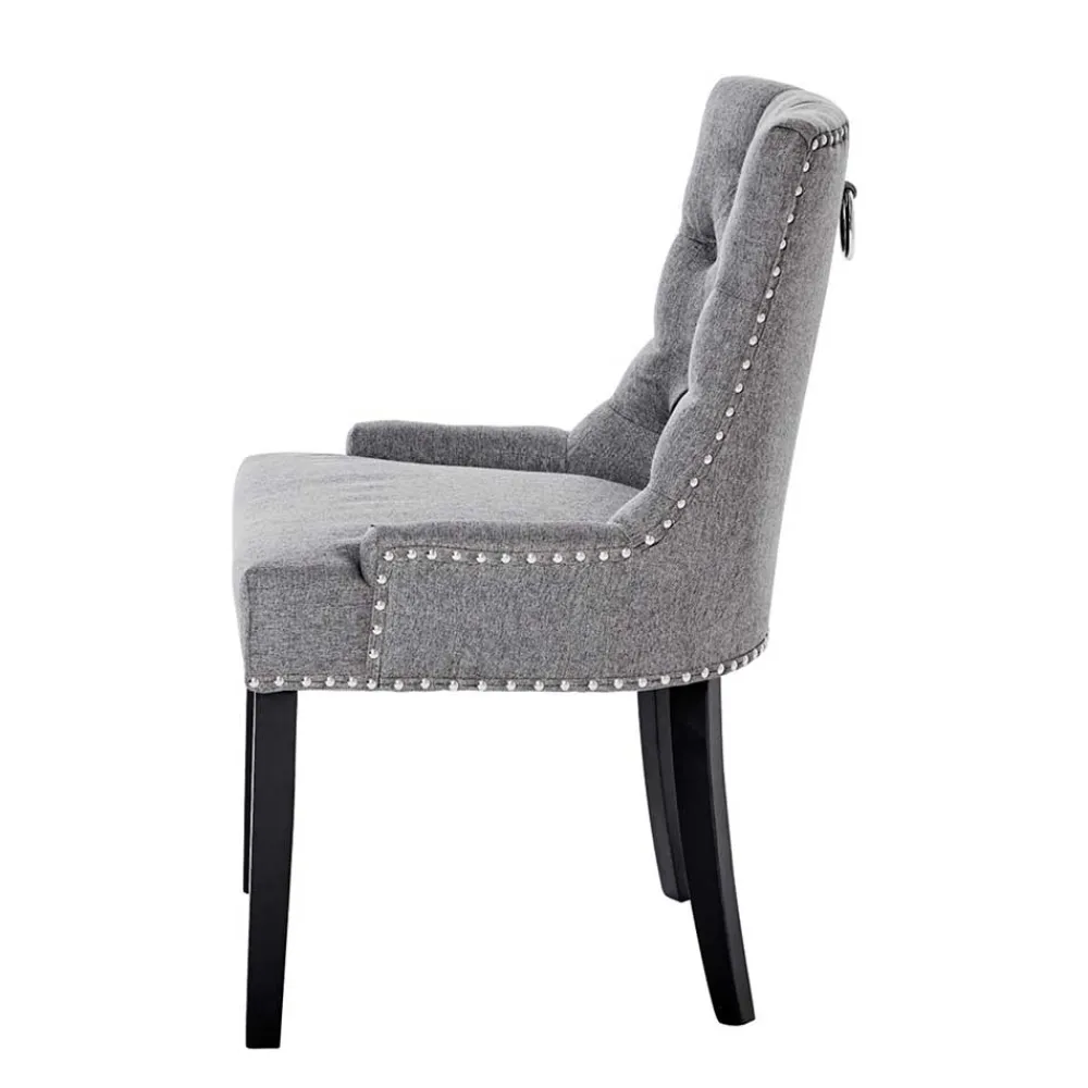 Wohnen Stühle<Chesterfield Stuhl in Grau meliert und Schwarz - Menton