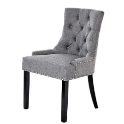 Wohnen Stühle<Chesterfield Stuhl in Grau meliert und Schwarz - Menton