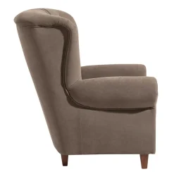 Wohnen Sessel<Chesterfield Velours-Sessel in Beigegrau - Georgetta