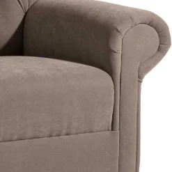 Wohnen Sessel<Chesterfield Velours-Sessel in Beigegrau - Georgetta