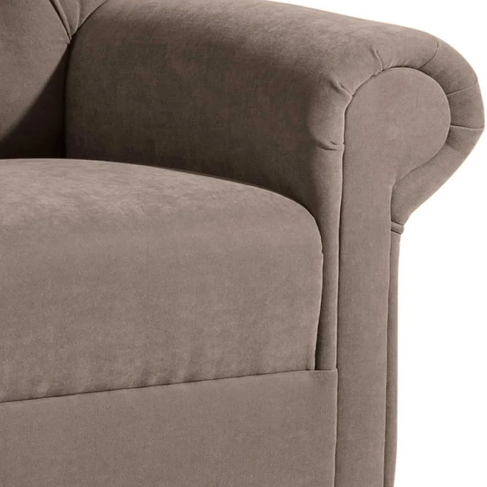 Wohnen Sessel<Chesterfield Velours-Sessel in Beigegrau - Georgetta