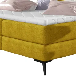 Wohnen Betten<Chesterfieldbett in Currygelb Stoff - Friscura
