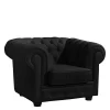 Wohnen Sessel<Chesterfield-Sessel in Schwarz Kunstleder - Riscos