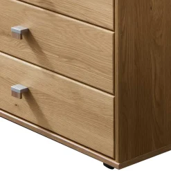 Wohnen Sideboards<141cm 5 Schubladen Kommode in Eiche & Beige - Emdsiva