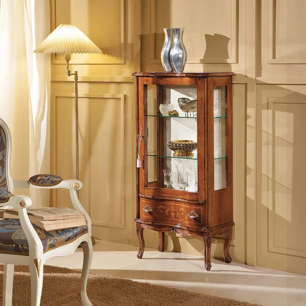 Wohnen Vitrinen<60cm breite Vitrine Barock Agosto 1-türig