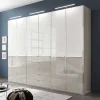 Wohnen Kleiderschränke<296cm breiter Design Kleiderschrank 6-türig - Pascan