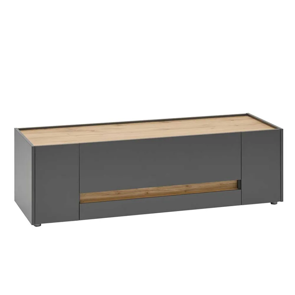 Wohnen Tv & Hifi-Möbel|Lowboards<140cm breiter TV Unterschrank in Anthrazit - Ahilav