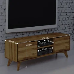 Wohnen Tv & Hifi-Möbel<134cm breiter TV Unterschrank aus Holz - Eavy I