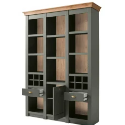 Wohnen Regale<147cm breites Landhaus Regal in Graugrün - Eylan