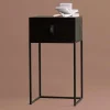 Wohnen Kommoden<74cm hohe Nachtkonsole in Schwarz lackiert - Fronco
