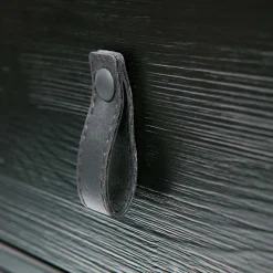 Wohnen Kommoden<74cm hohe Nachtkonsole in Schwarz lackiert - Fronco