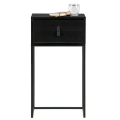 Wohnen Kommoden<74cm hohe Nachtkonsole in Schwarz lackiert - Fronco