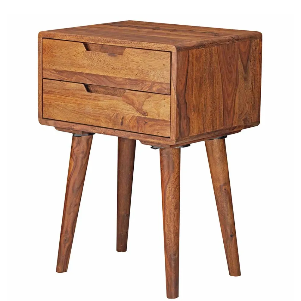 Wohnen Kommoden<66cm hohe Retro Nachtkommode aus Holz - Verlago