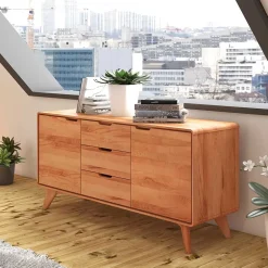 Wohnen Lowboards<63cm hohes Sideboard mit 134cm Länge - Junola