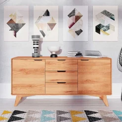Wohnen Lowboards<63cm hohes Sideboard mit 134cm Länge - Junola
