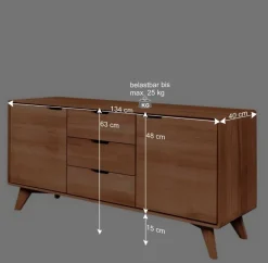 Wohnen Lowboards<63cm hohes Sideboard mit 134cm Länge - Junola