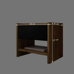 Wohnen Betten<210cm Holzbett & Nachttische - Olbysca (dreiteilig)
