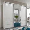 Wohnen Kleiderschränke<250cm Kleiderschrank in Weiß Glas & Spiegel - Kitts